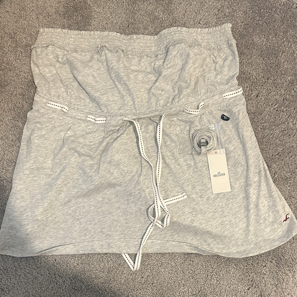 Hollister Light Gray Strapless Tunic Top